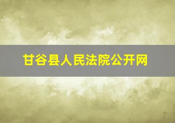 甘谷县人民法院公开网