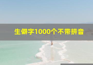 生僻字1000个不带拼音