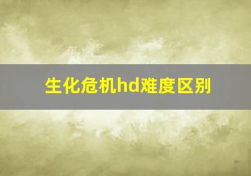 生化危机hd难度区别