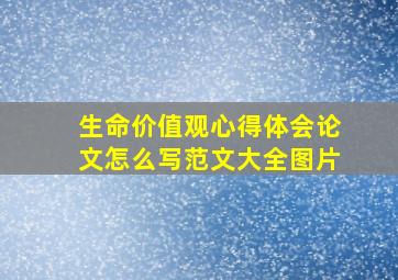 生命价值观心得体会论文怎么写范文大全图片