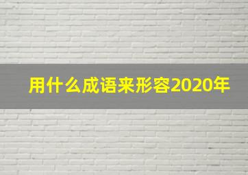 用什么成语来形容2020年