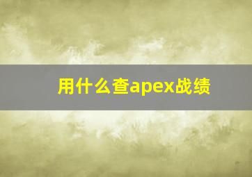 用什么查apex战绩