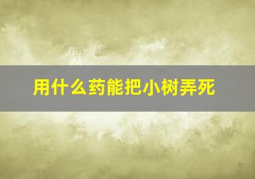 用什么药能把小树弄死