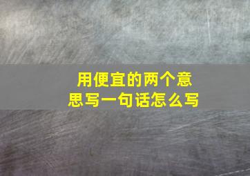 用便宜的两个意思写一句话怎么写