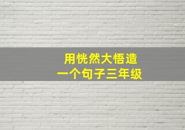 用恍然大悟造一个句子三年级