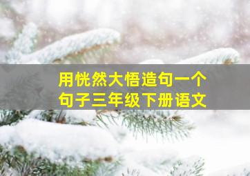 用恍然大悟造句一个句子三年级下册语文