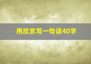 用欣赏写一句话40字