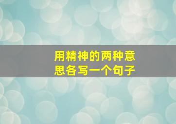 用精神的两种意思各写一个句子