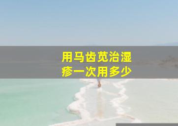 用马齿苋治湿疹一次用多少