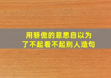 用骄傲的意思自以为了不起看不起别人造句