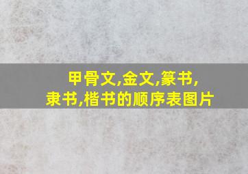 甲骨文,金文,篆书,隶书,楷书的顺序表图片