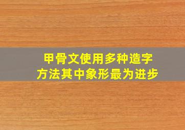 甲骨文使用多种造字方法其中象形最为进步