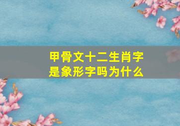 甲骨文十二生肖字是象形字吗为什么