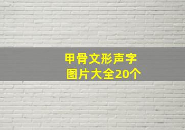 甲骨文形声字图片大全20个