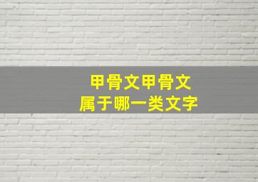 甲骨文甲骨文属于哪一类文字