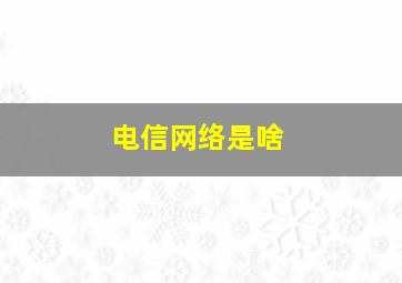 电信网络是啥