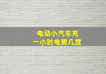 电动小汽车充一小时电要几度