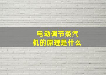 电动调节蒸汽机的原理是什么