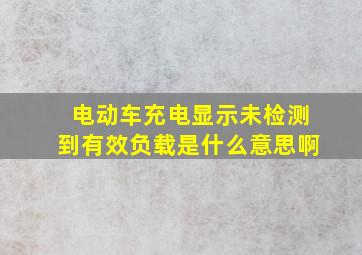 电动车充电显示未检测到有效负载是什么意思啊