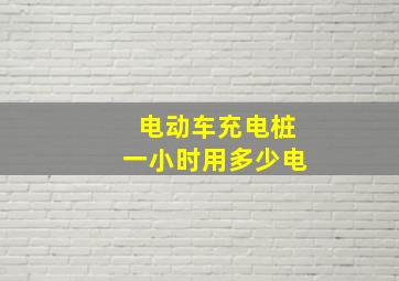 电动车充电桩一小时用多少电