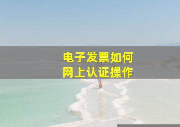 电子发票如何网上认证操作