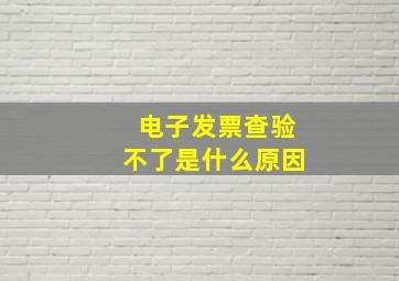 电子发票查验不了是什么原因