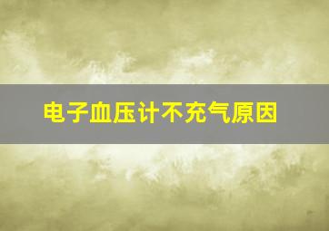 电子血压计不充气原因