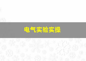 电气实验实操