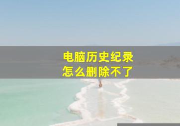 电脑历史纪录怎么删除不了