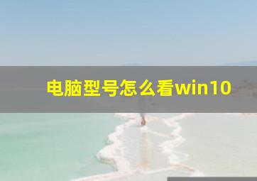 电脑型号怎么看win10