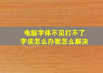 电脑字体不见打不了字该怎么办呢怎么解决