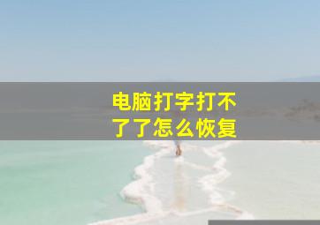 电脑打字打不了了怎么恢复