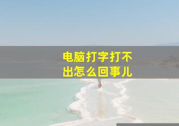 电脑打字打不出怎么回事儿