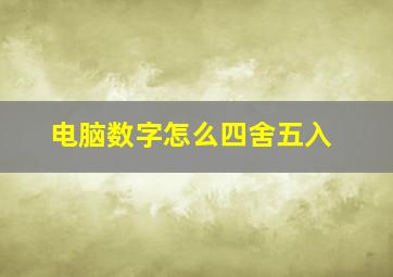 电脑数字怎么四舍五入