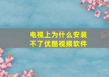 电视上为什么安装不了优酷视频软件