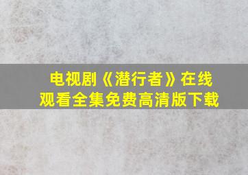 电视剧《潜行者》在线观看全集免费高清版下载