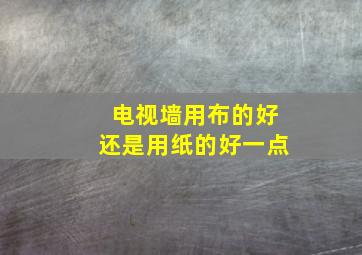 电视墙用布的好还是用纸的好一点