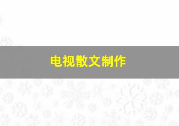 电视散文制作