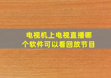 电视机上电视直播哪个软件可以看回放节目