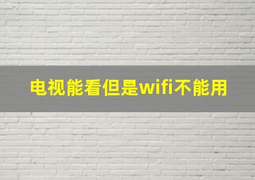 电视能看但是wifi不能用