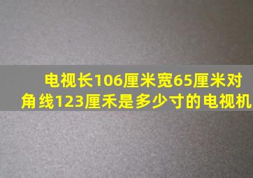 电视长106厘米宽65厘米对角线123厘禾是多少寸的电视机