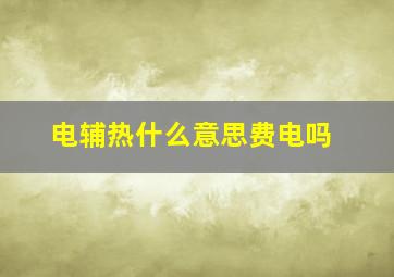 电辅热什么意思费电吗