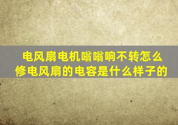 电风扇电机嗡嗡响不转怎么修电风扇的电容是什么样子的