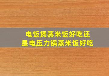 电饭煲蒸米饭好吃还是电压力锅蒸米饭好吃