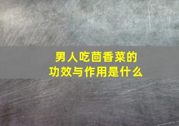 男人吃茴香菜的功效与作用是什么