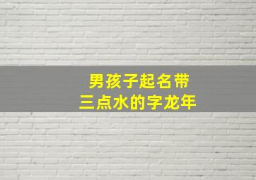 男孩子起名带三点水的字龙年