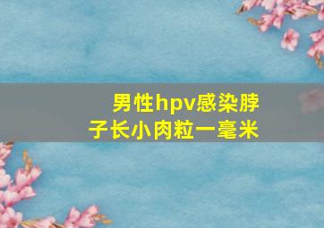 男性hpv感染脖子长小肉粒一毫米