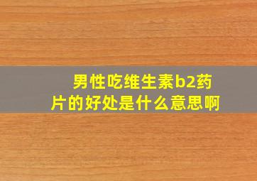 男性吃维生素b2药片的好处是什么意思啊