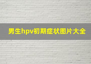 男生hpv初期症状图片大全