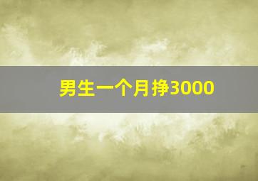 男生一个月挣3000